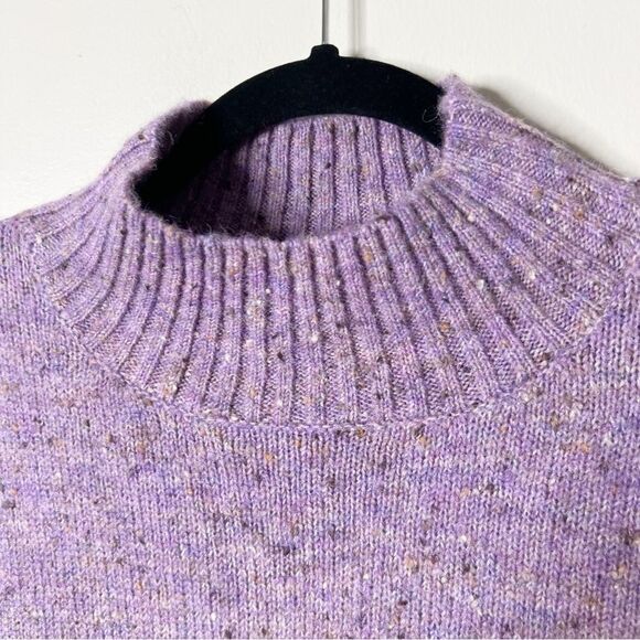 Well Worn Womens Mock Neck High Low Hem Purple Cozy Soft Nep Yarn Sweater Small - Picture 6 of 10